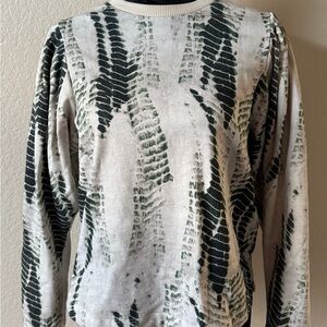 Ted Baker cream and green long sleeve top Size 2